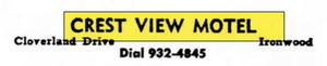 Crestview Motel (Crest View Motel) - Nov 1971 Ad (newer photo)